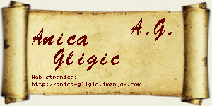 Anica Gligić vizit kartica